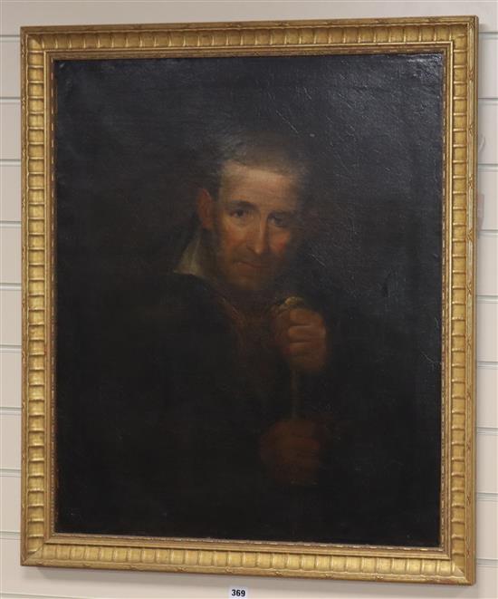 English School (19th century), portrait of an elderly gentleman, oil on canvas, 76 x 64cm